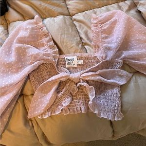 Cropped Princess Polly Tie-Front Top